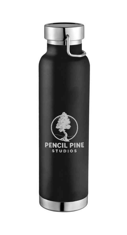 Stainless Steel Drink Bottle - Pencil Pine Logo